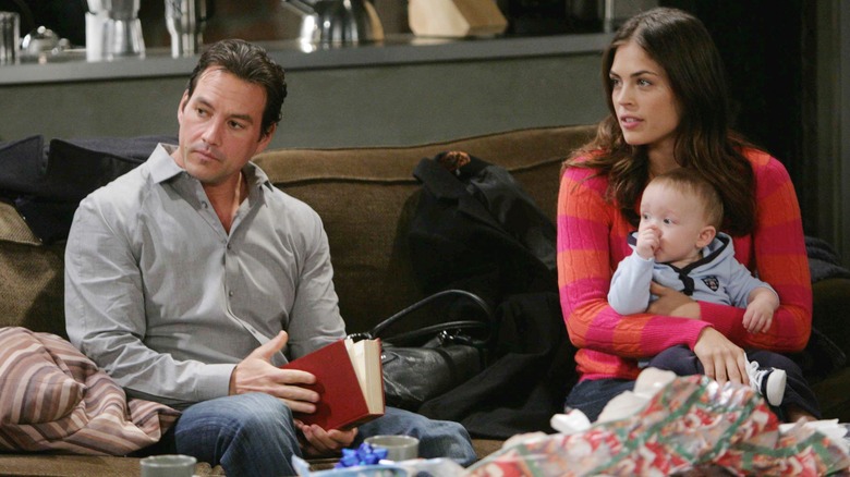 General Hospital's Nikolas and Britt with baby Spencer