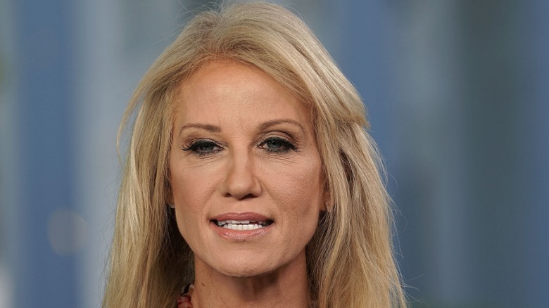 Kellyanne Conway participates in an interview at the White House