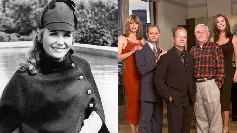 Juliet Mills in 'Nanny and the Professor/Cast of 'Frasier' on set