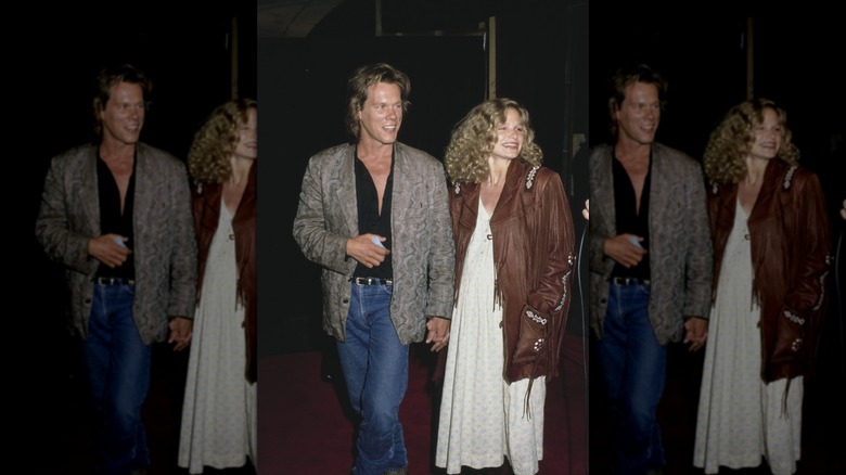 Kevin Bacon and Kyra Sedgwick holding hands on the red carpet