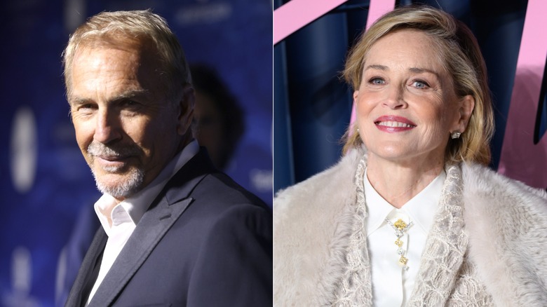 Kevin Costner attends The Art of Elysium Lee Daniels' HEAVEN 2025 at Rosewood Miramar Beach on November 11, 2025 in Montecito, California (left); Sharon Stone attends The Fashion Awards 2025 presented by Pandora at the Royal Albert Hall on December 01, 2025 in London, England (right)