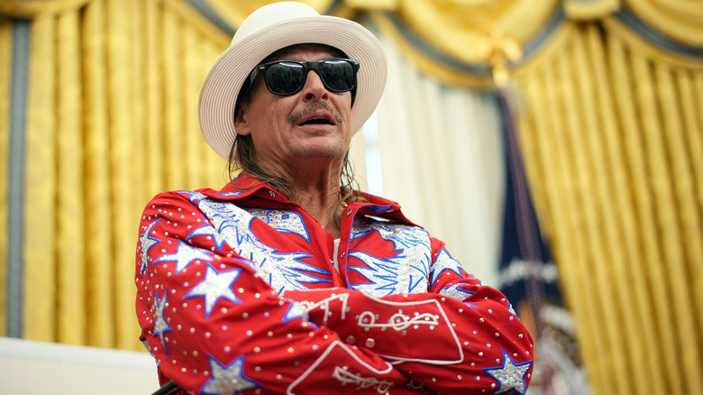 Kid Rock striking a pose in the Oval Office