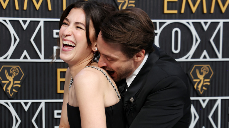 Kieran Cullkin and Jazz Charton at the Emmy Awards red carpet