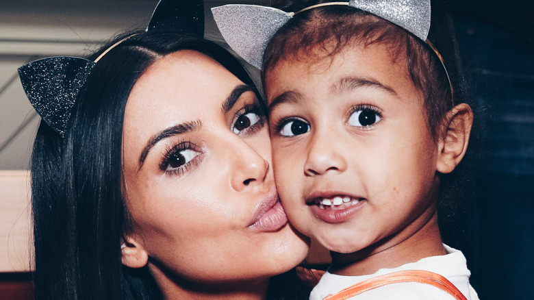 Kim Kardashian kisses daughter North West