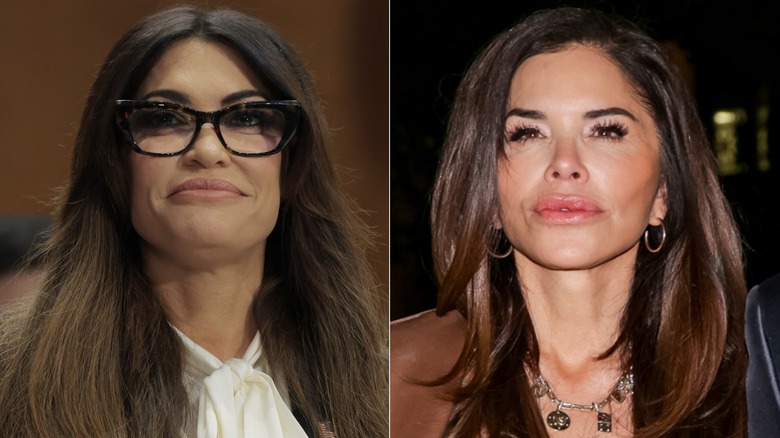 Close ups on Lauren Sanchez and Kimberly Guilfoyle's faces.