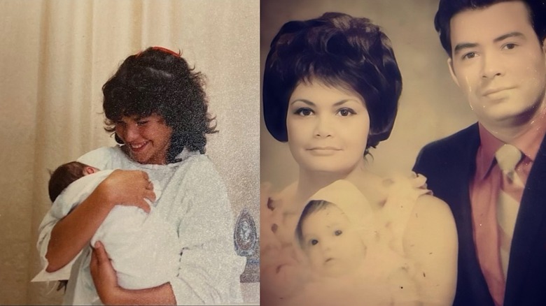 Baby Lauren Sanchez and baby Kimberly Guilfoyle with her parents.