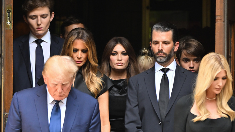 Trump family at Ivana Trump funeral with Kimberly Guilfoyle