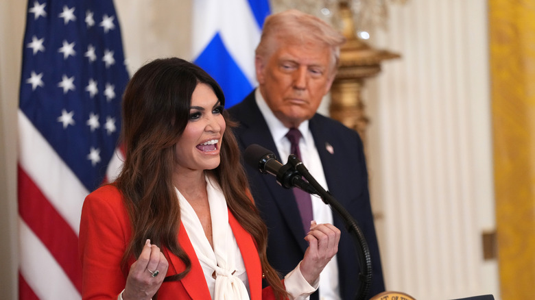 Donald Trump watching Kimberly Guilfoyle speak