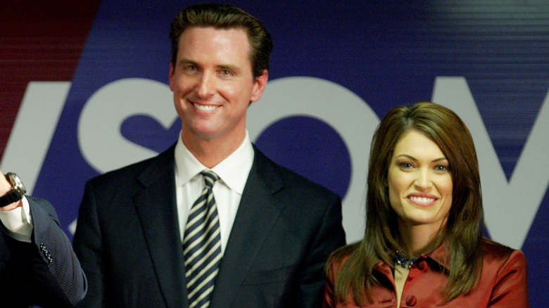 Kimberly Guilfoyle and Gavin Newsom smiling