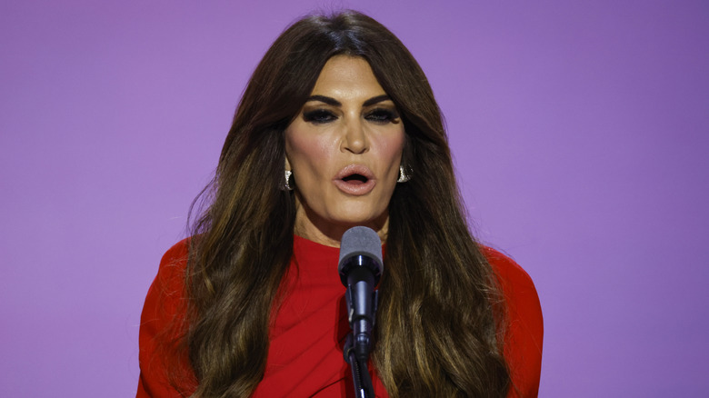 KImberly Guilfoyle talking and look angry