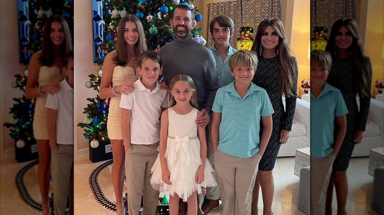 Kimberly Guilfoyle with Donald Trump Jr and kids for a Christmas celebration in 2022