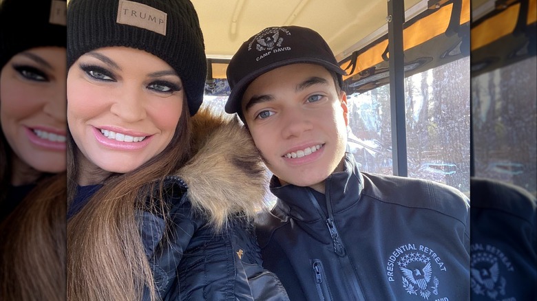 Kimberly Guilfoyle with her son in 2021