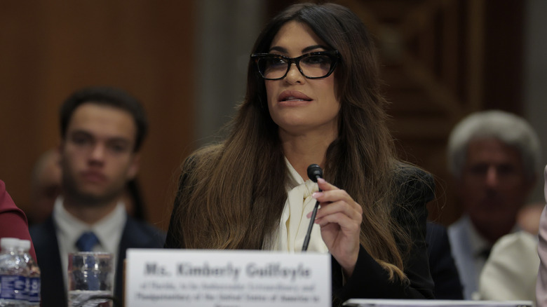 Kimberly Guilfoyle speaking during her 2025 confirmation hearing