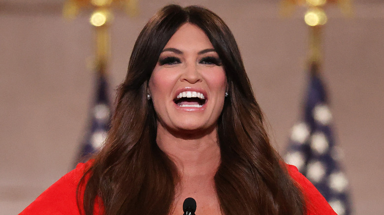 Kimberly Guilfoyle speaking at a podium