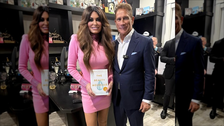 Kimberly Guilfoyle holds Nicholas Perricone's book