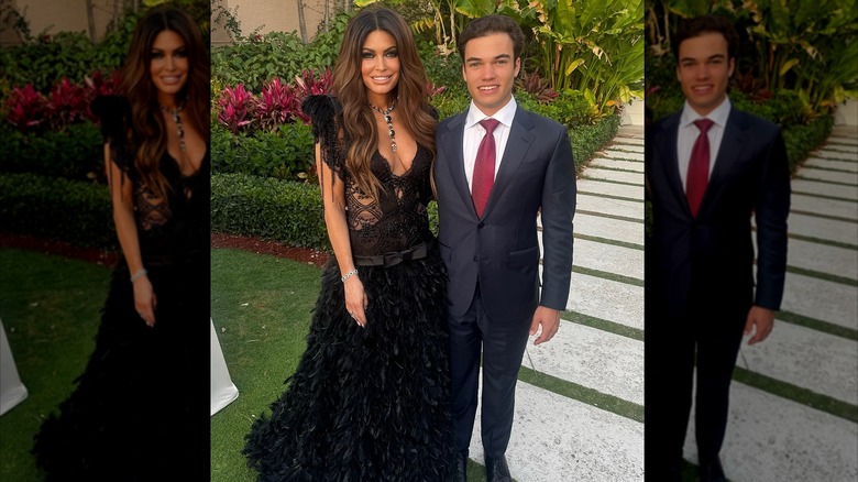 Kimberly Guilfoyle black lace dress with Ronan Villency