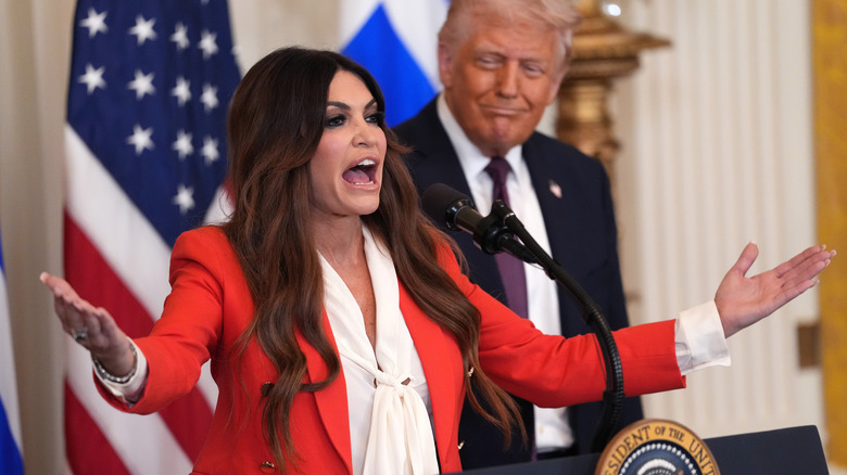 Kimberly Guilfoyle speaking at podium