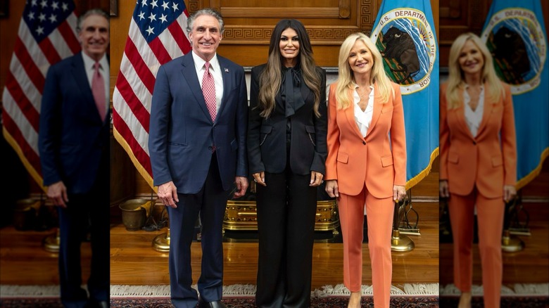 Doug Burgum posing with Kimberly Guilfoyle