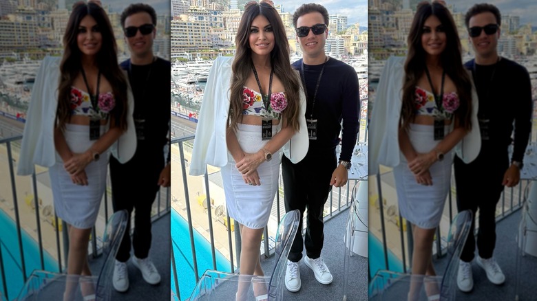 Kimberly Guilfoyle and her son, Ronan, pose at Monaco's Grand Prix