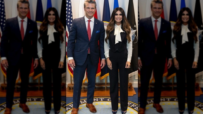 Pete Hegseth and Kimberly Guilfoyle pose for photo