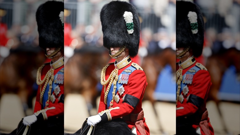 Prince William riding horseback at Trooping the Colour 2025
