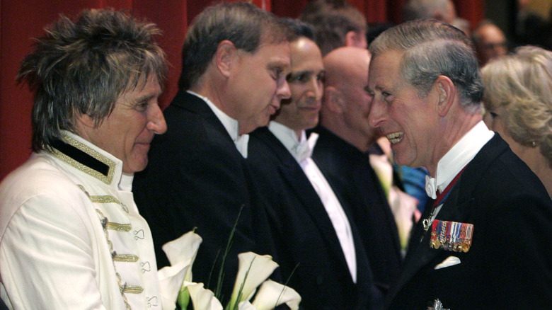 Prince Charles, Prince of Wales greets Rod Stewart after the 150th Academy of Music Anniversary Concert in Philadelphia, Pennsylvania (2007)