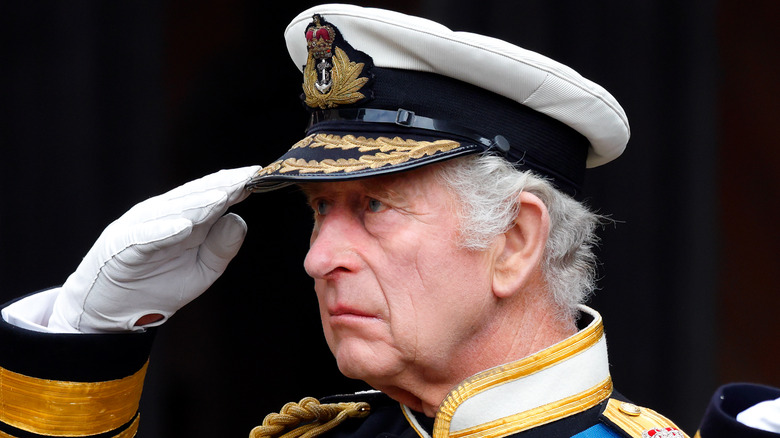King Charles III saluting 