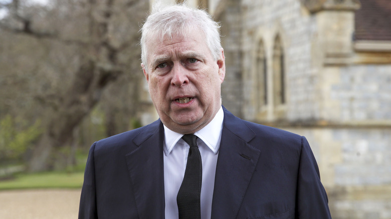 Prince Andrew looking aggrevated