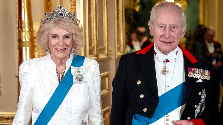 Queen Camilla and King Charles smiling together