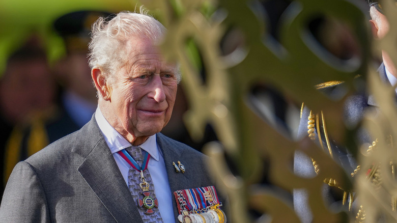 King Charles III attends the dedication ceremony for a new memorial to the Armed Forces LGBT+ community at the National Memorial Arboretum on October 27, 2025