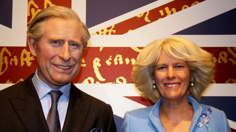 King Charles and queen consort Camilla in wax