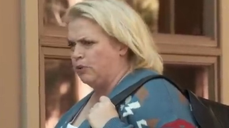 Janelle Brown looking angry