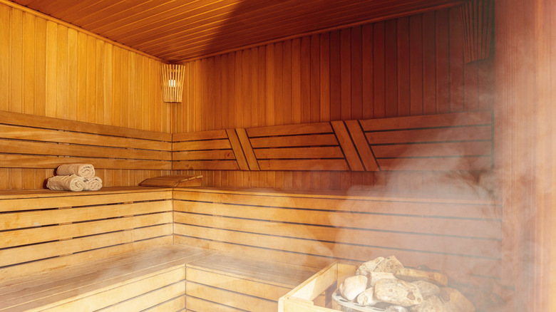 Sauna with steam