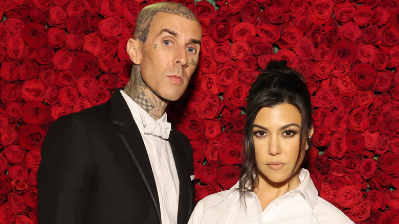 Travis Barker and Kourtney Kardashian roses