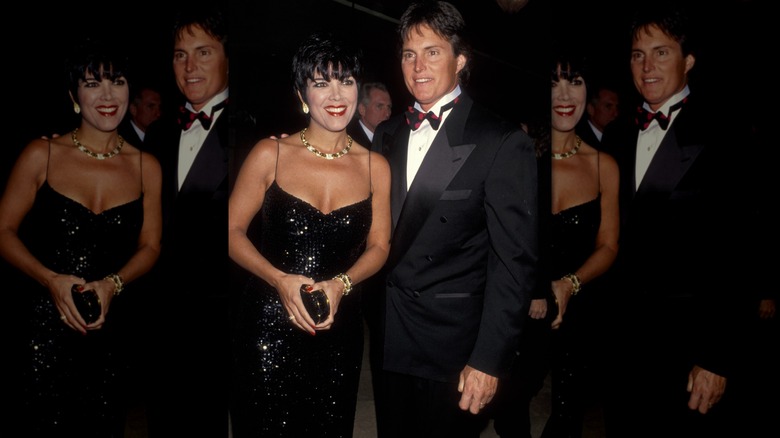 Kris Jenner and Caitlyn Jenner smiling in eveningwear