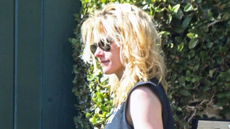 Kristen Stewart with shaggy blonde hair