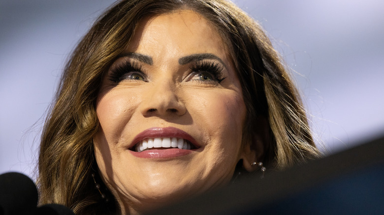 Kristi Noem showing off her teeth with a smile