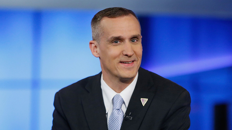Corey Lewandowski smiling on-air