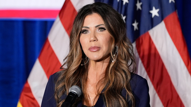 Kristi Noem looking serious