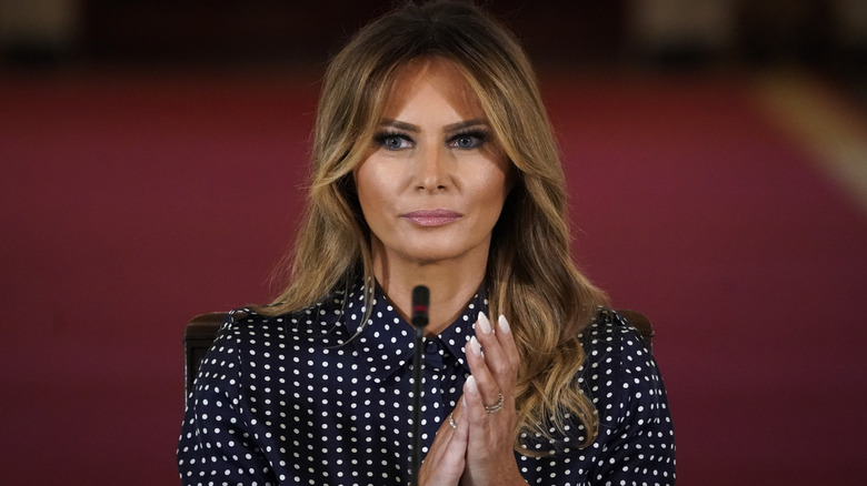 Melania Trump looking serious