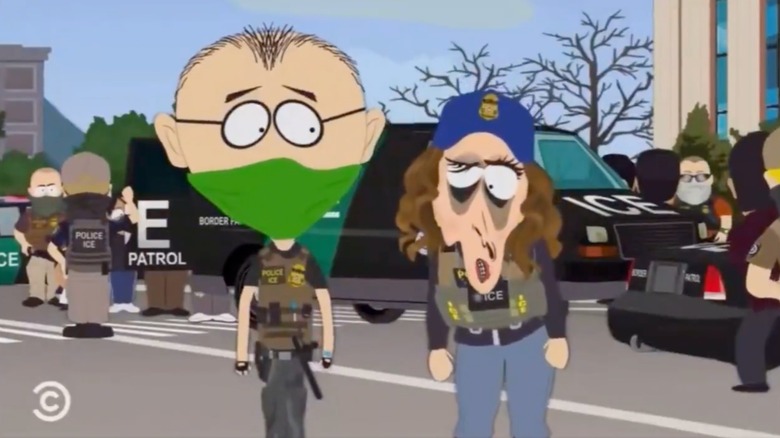 "South Park" portrayal of Kristi Noem with a melting face