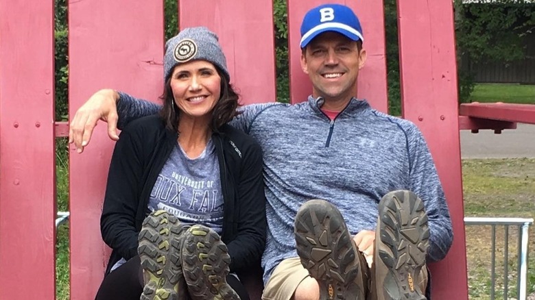 Kristi Noem and Bryon Noem smiling together