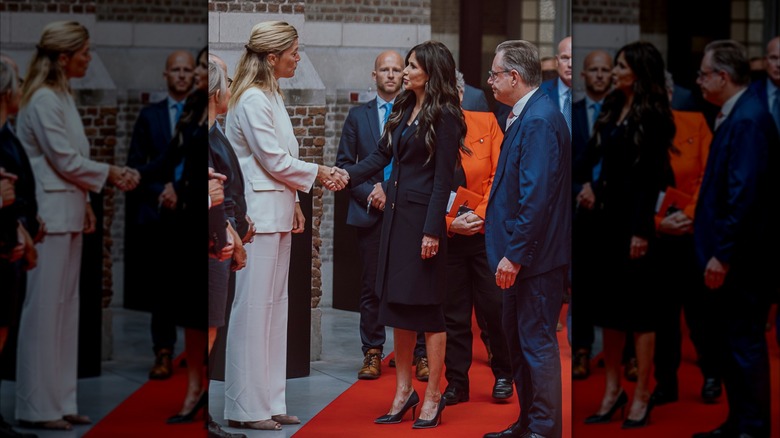 Krisi Noem shaking hands in Belgium