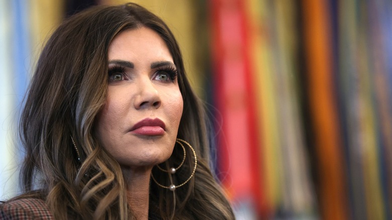 Kristi Noem frowning