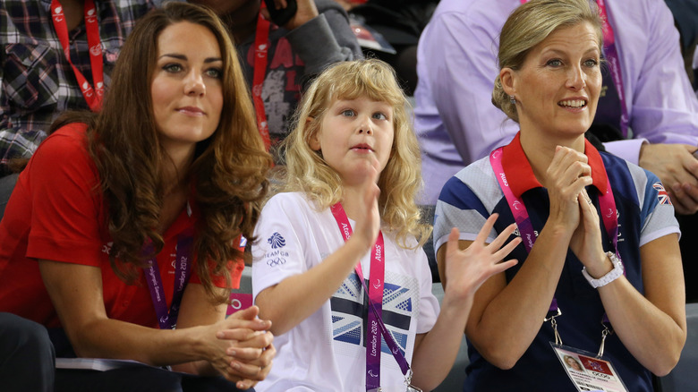 Princess Catherine, Sophie of Edinburgh, and Lady Louise at the 2012 Paralympics