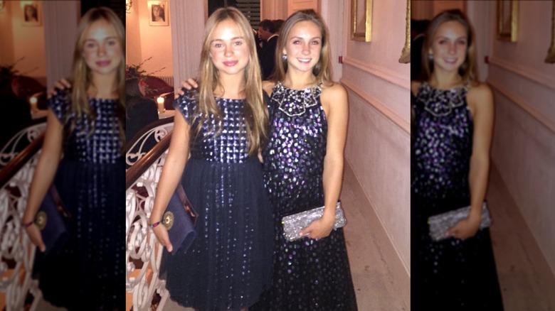 Lady Marina Windsor dressed in a glittery dress at a house party