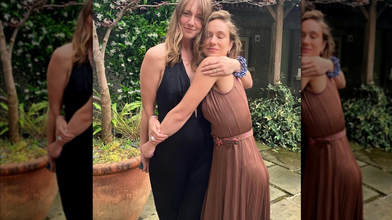 Lady Marina Windsor hugging a friend at a hen do