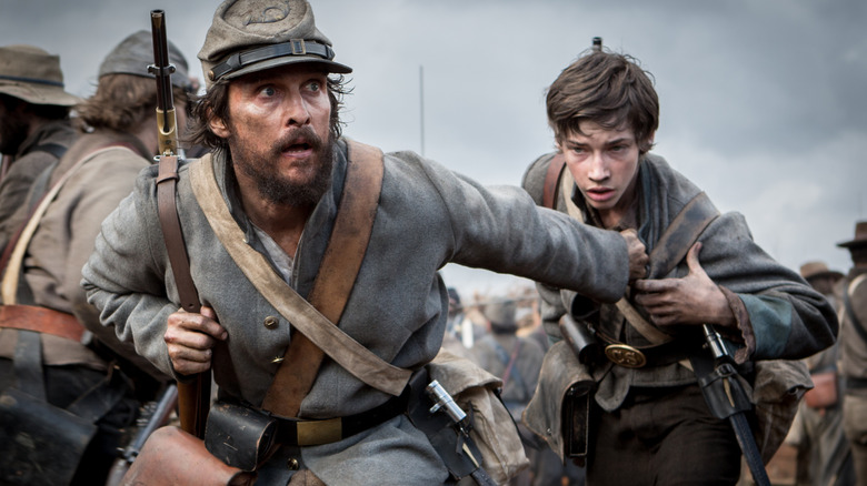 Matthew McConaughey with Jacob Lofland in "Free State of Jones"
