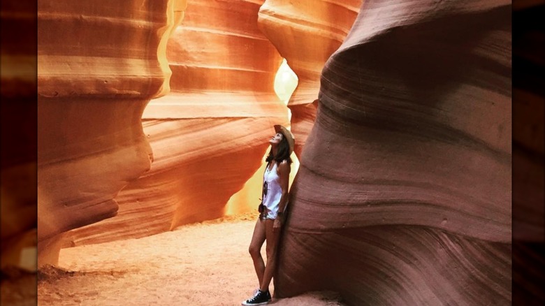 Stefania Spampinato enjoys the beauty of Antelope Canyon in an Instagram photo posted in July 2016.