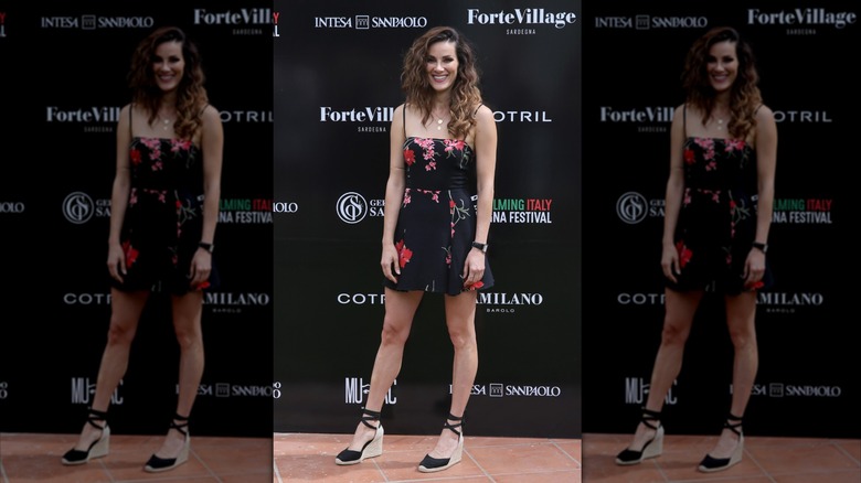 Stefania Spampinato attends the Filming Italy Sardegna Festival 2019 Day 2 Photocall at Forte Village Resort on June 14, 2019 in Cagliari, Italy.
